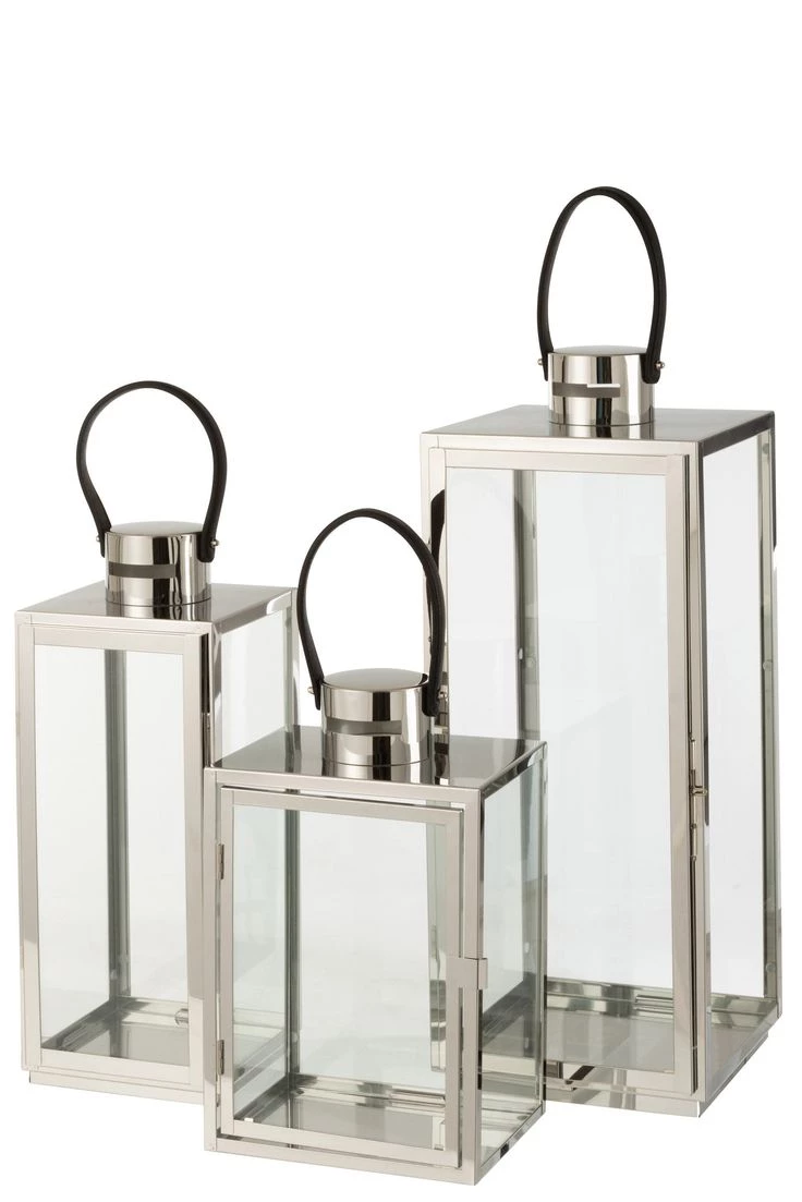 Pronetspace Product Image - Lanterne rectangulaire/carrée inox/verre